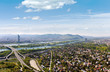 Panorama of Vienna with Danube River the Donauinsel