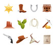 Set of 12 icons from the American Old West