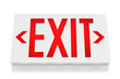 Emergency Exit Sign on White Background with clipping path