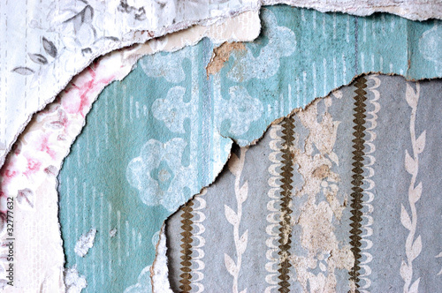 Photo Layers of torn wallpaper