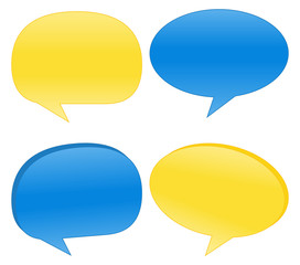 Wall Mural - Blue and Yellow Vector Speech Bubbles