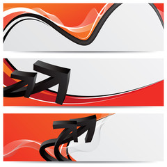 Canvas Print - abstract vector headers set