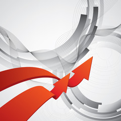 Wall Mural - red arrows business background