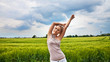 © danielkrol - beautiful woman relaxing on a yelow meadow
