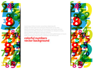 Colorful numbers with abstract background