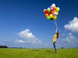 © ikostudio - Girl with colorful balloons