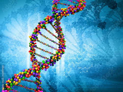 Obraz w ramie Digital illustration of a dna