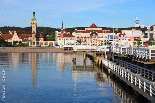 Obraz w ramie Morning in the holiday resort of Sopot, Poland.