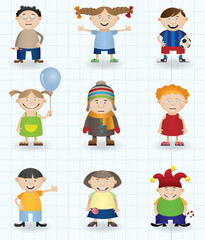 Children (boys and girls cartoon characters)