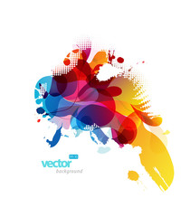 Wall Mural - Abstract colorful splash illustration.