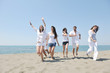 © .shock - Group of happy young people in have fun at beach