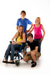 © shootingankauf - Gruppe rollstuhl vier Teenager
