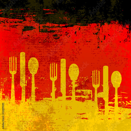 Obraz na płótnie canvas czteroczęściowy "tetraptyk" Niemiecki szablon menu