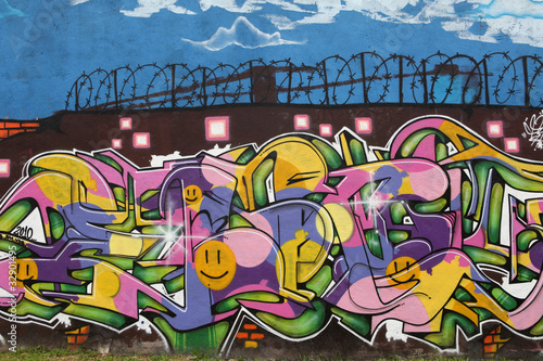 Obraz na płótnie canvas czteroczęściowy "tetraptyk" Graffiti