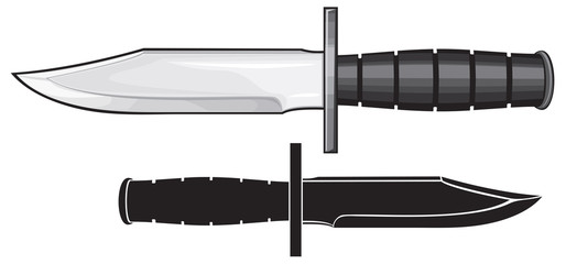 military knife vector illustration