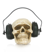 Skull Wearing Headphones