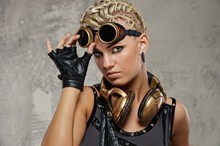 Close-up Of Attractive Steam Punk Girl