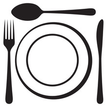 Knife, Fork, Spoon And Plate