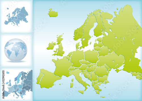 Plakat na zamówienie Weltkarte Landkarte Europa Karte 6