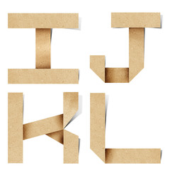 Wall Mural - origami alphabet letters recycled paper craft.