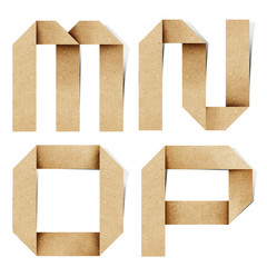 Wall Mural - origami alphabet letters recycled paper craft.