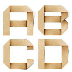 Wall Mural - origami alphabet letters recycled paper craft.