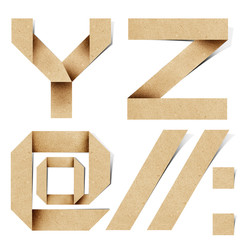 Wall Mural - origami alphabet letters recycled paper craft.