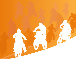 Wall Mural - orange mass motocross background