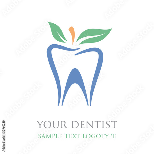 Logo natural toothpaste, dental care, homeopathic Vector Stock Vector