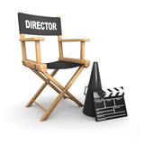 Fototapeta  - 3d The film directors chair is empty