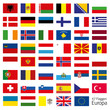 Europa Flaggen Fahnen Set Buttons Icons Sprachen 8