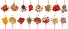 Spices Collection On Spoons