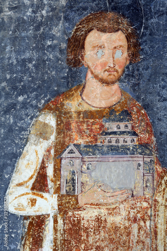 Fotografie, Obraz King Stefan Vladislav, fresco painting from Monastery Mileseva S