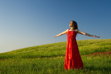 Wall Mural - Beautiful young woman