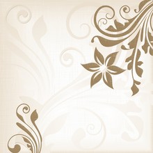 Beige Background With A Floral Pattern And Overlayed Texture.
