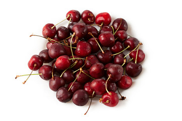 Wall Mural - Cherries isolated on the white background