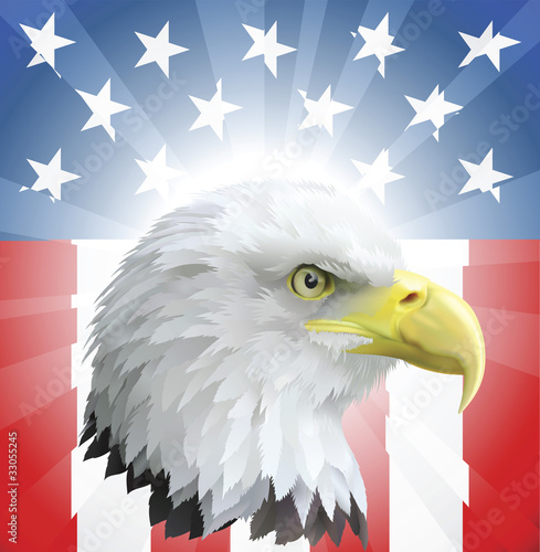 Patriotic American Eagle an...