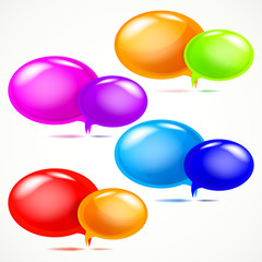 Wall Mural - glossy bubbles for speech, vector illustration.