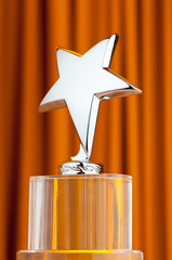 Wall Mural - star award against curtain background