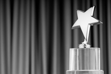 Wall Mural - star award against curtain background