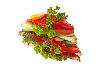 Wall Mural - Sandwich isolated on white