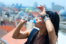 Woman Drinks Water