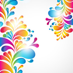 Aufkleber - Abstract background with bright teardrop-shaped arches.