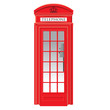 Red telephone box - London - vector