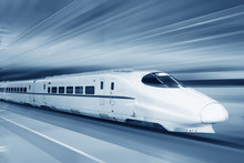 Fast Train With Motion Blur.