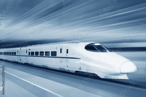 Plakat na zamówienie Fast train with motion blur.