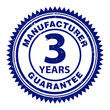 3 years manufacturer guarantee