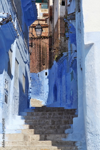 Plakat na papierze fotorealistycznym Niebieska medina w Chechaouen, Maroko