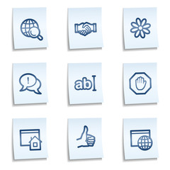 Wall Mural - Internet web icons set 1, blue notes