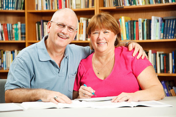 Adult Students in Library